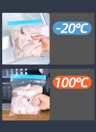 Medium-Size Food Storage Bags 25 Pieces Per Box Reusable Anti-Odor Bags Detachable Double Seal Refrigerator Food Sealer Ziploc Double-Ridge Airtight Bags 22x18 cm - view 5