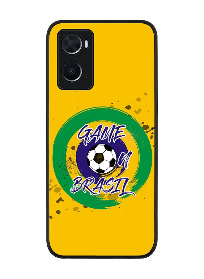Stylizedd Rugged Black edge case for Oppo A96 4G/A36/A76 Slim fit Soft Case Flexible Rubber Edges Anti Drop TPU Gel Thin Cover - Game on Brazil - Image 1