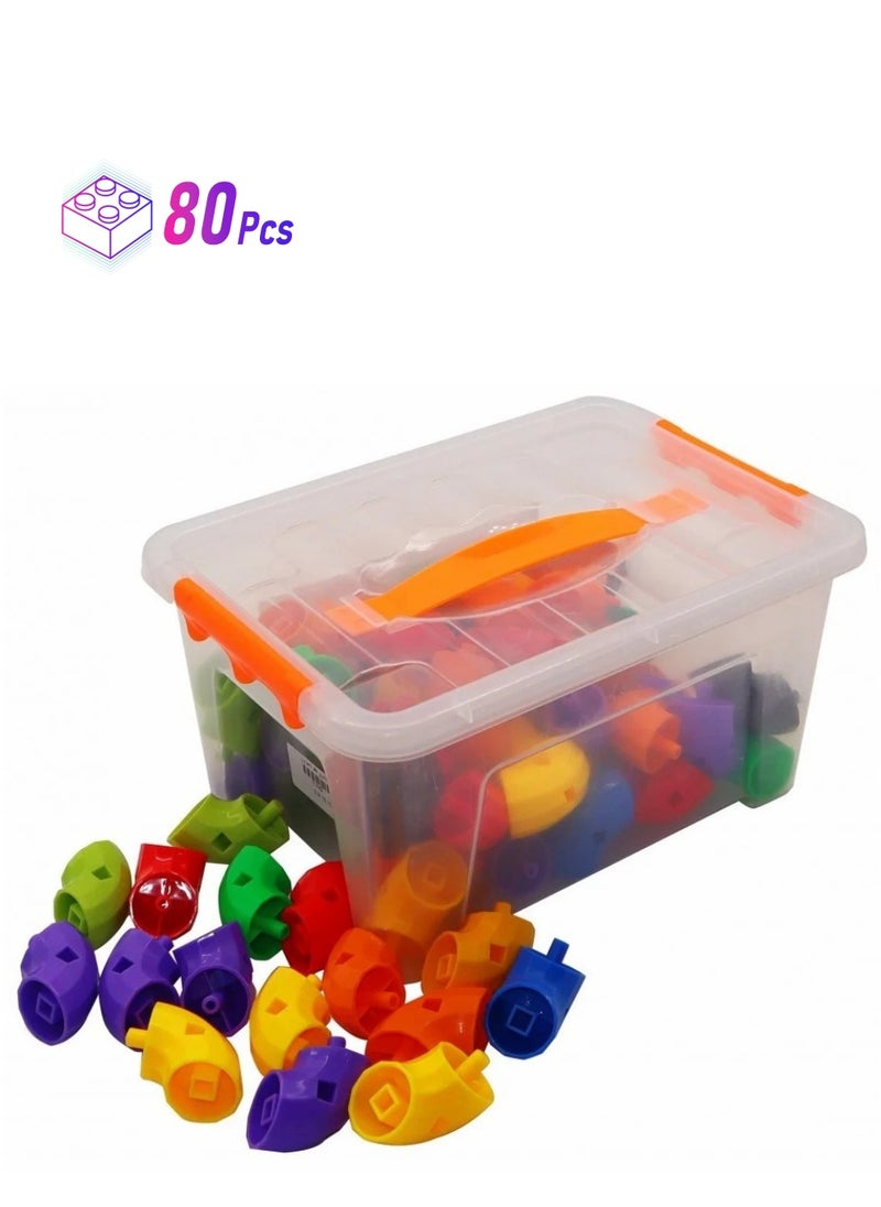 General Colorful Construction Toy for Kids - 80 Pieces 