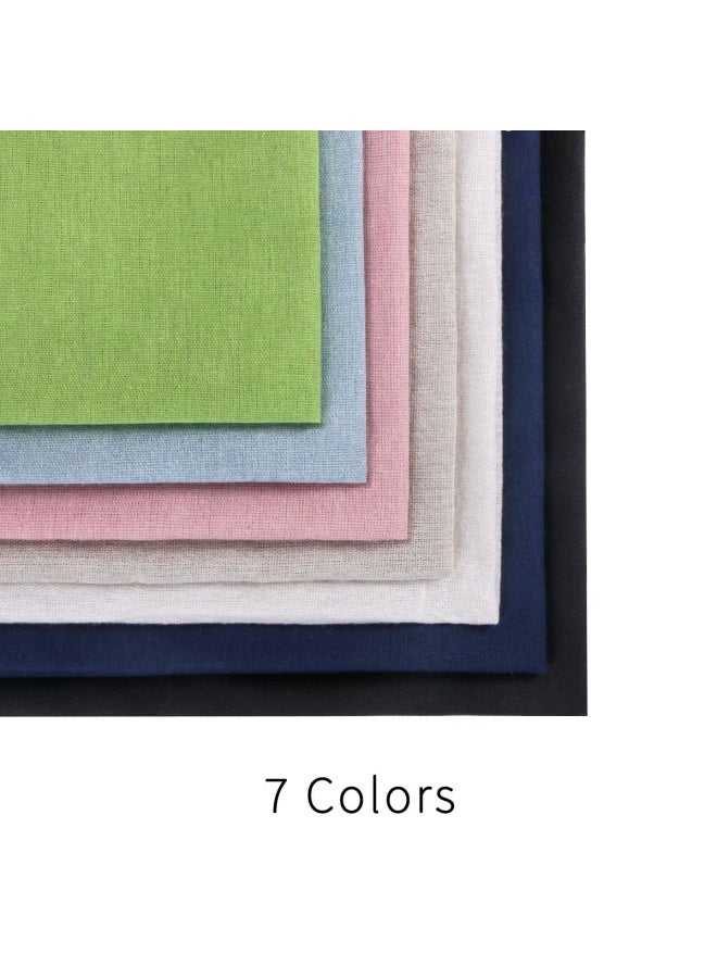 Kissbuty Linen Needlework Fabric 7 Colours Linen Fabric Cloth For Garment Craft Flower Pot Decoration Embroidery Cross Stitch Cloth 50Cm By 50Cm 7 Colours - Image 2