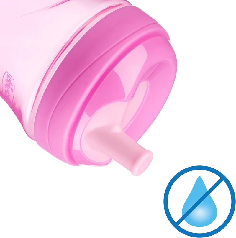 Chicco Sport Spout Trainer 9oz. (2pk) Spill-Free Baby Sippy Cup in Pale Pink/Lavender 9m+ - Image 3
