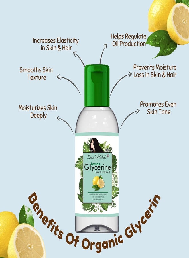Laam Lemon Glycerine Pure & Refined | Enriched with Vitamin C | Used for Chaffing, Moisturizing, Uneven Skin Tone, Dryness, Dark Spot, Wrinkles, Aging | Natural, Soft & Glowing Skin- 125g - Image 2