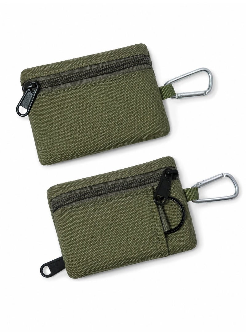 Mini Coin Purse Key Pouch, Casual Style Nylon Zipper Sports Storage Bag, Polyester Material, Small Hanging Card Holder - Image 3