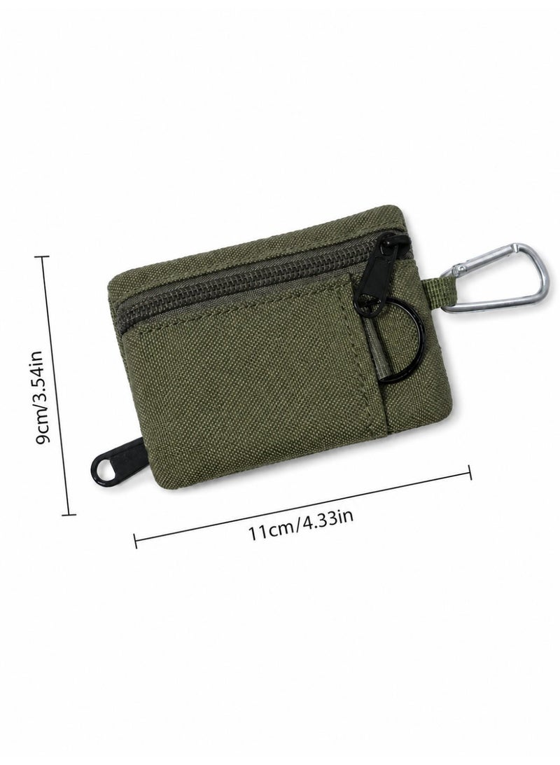 Mini Coin Purse Key Pouch, Casual Style Nylon Zipper Sports Storage Bag, Polyester Material, Small Hanging Card Holder - Image 4