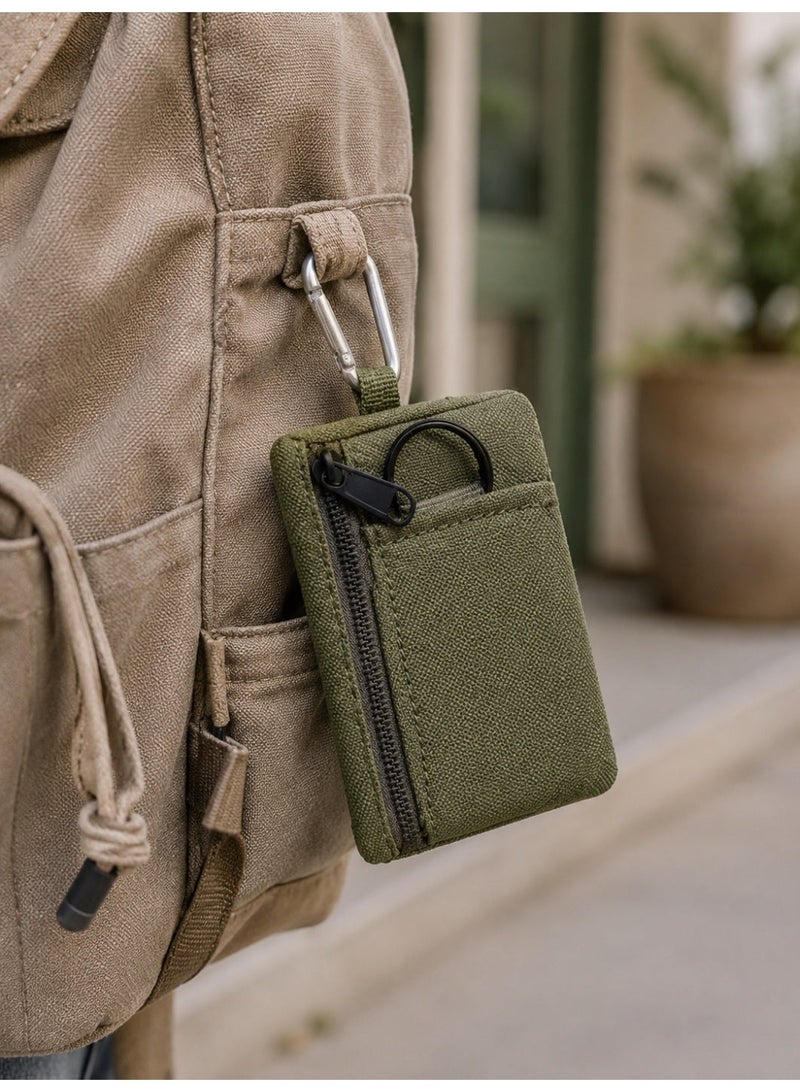 Mini Coin Purse Key Pouch, Casual Style Nylon Zipper Sports Storage Bag, Polyester Material, Small Hanging Card Holder - Image 1