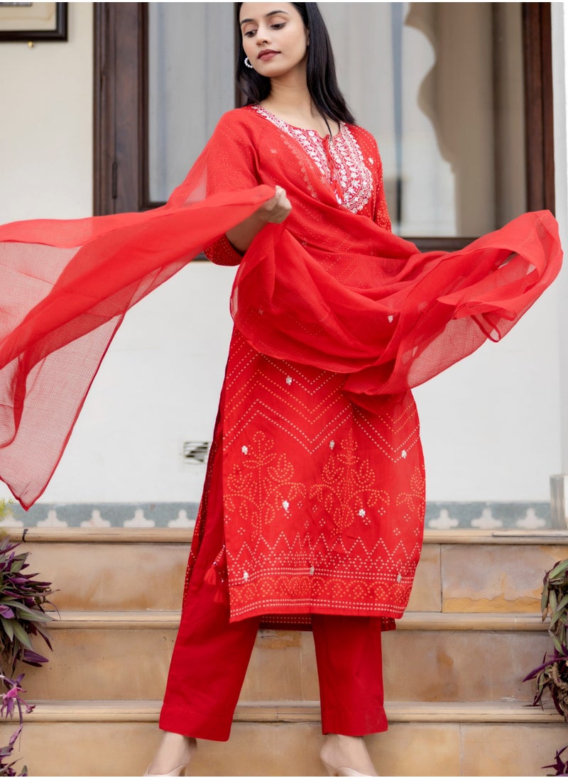 Red Embroidered Cotton Kurta Sharara Set with Dupatta – Festive Ethnic Wear for Women - pzsku/Z8F37EC2212F163ADF9D8Z/45/_/1739437896/720b1912-b282-4d2b-972a-23439c102f3e