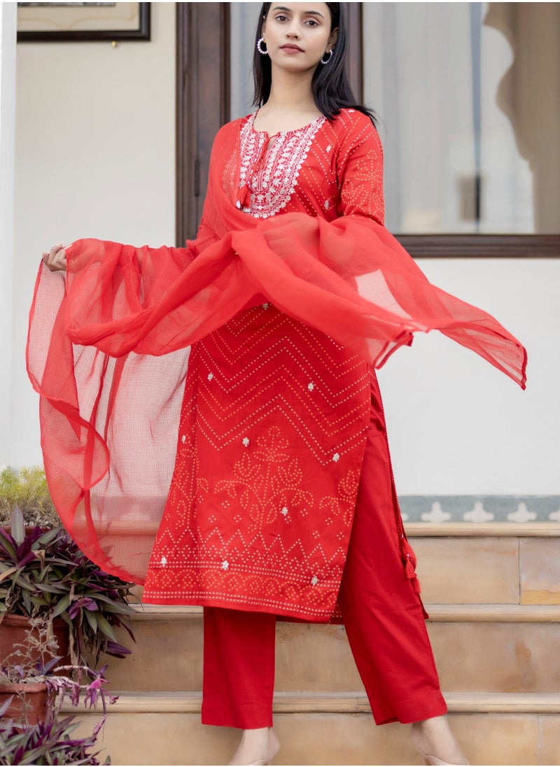 Red Embroidered Cotton Kurta Sharara Set with Dupatta – Festive Ethnic Wear for Women - pzsku/Z8F37EC2212F163ADF9D8Z/45/_/1739438015/60e1afd5-5030-4063-a903-75010704960e