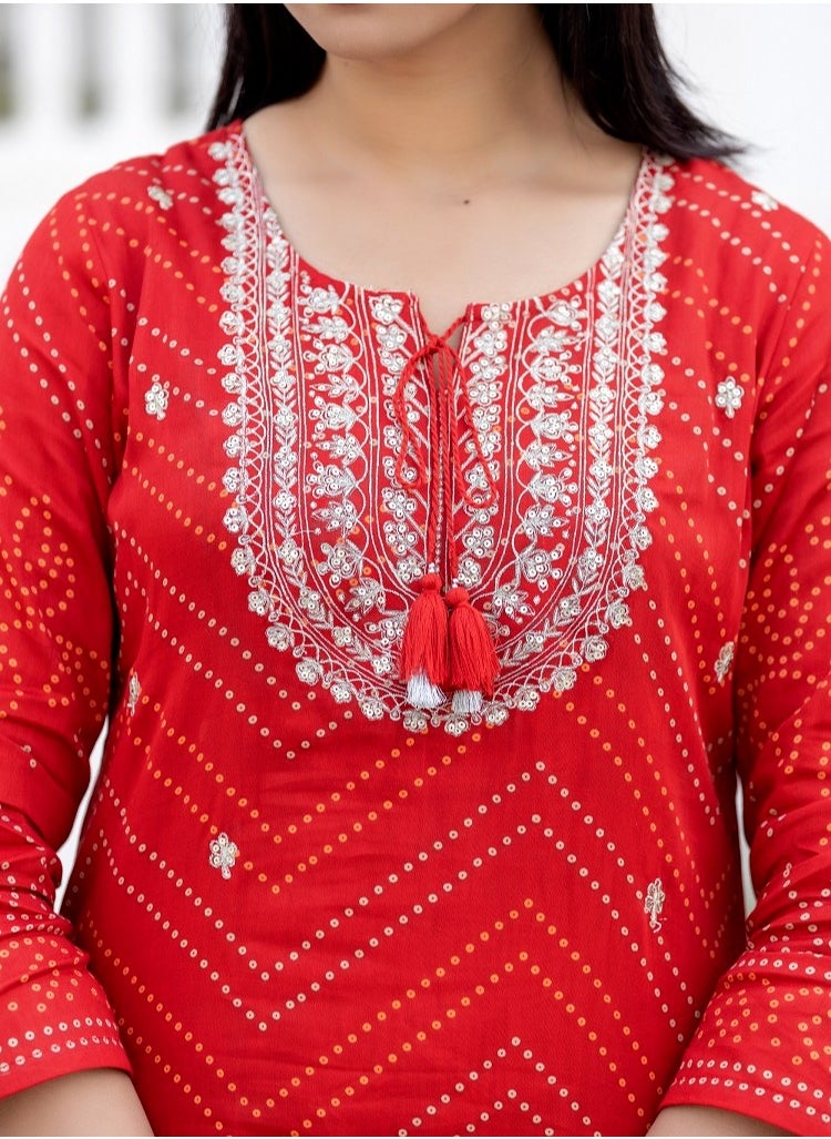 Red Embroidered Cotton Kurta Sharara Set with Dupatta – Festive Ethnic Wear for Women - pzsku/Z8F37EC2212F163ADF9D8Z/45/_/1739438021/50876555-4ea2-475b-b846-e8dcd52350b8