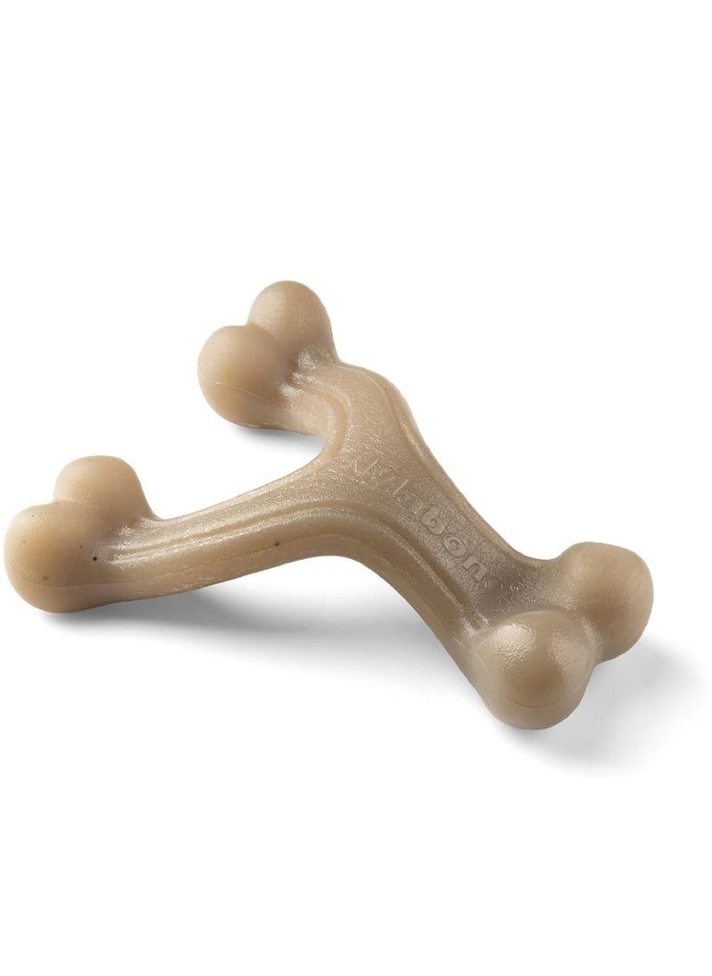 Nylabone Maximum Strength Tough Extreme Puppy Gourmet Wishbone Dog Chew Toy Adult Teeth Infused with Extra Peanut Butter Flavour Throughout Small for puppies 0 to 11kg  - Image 1