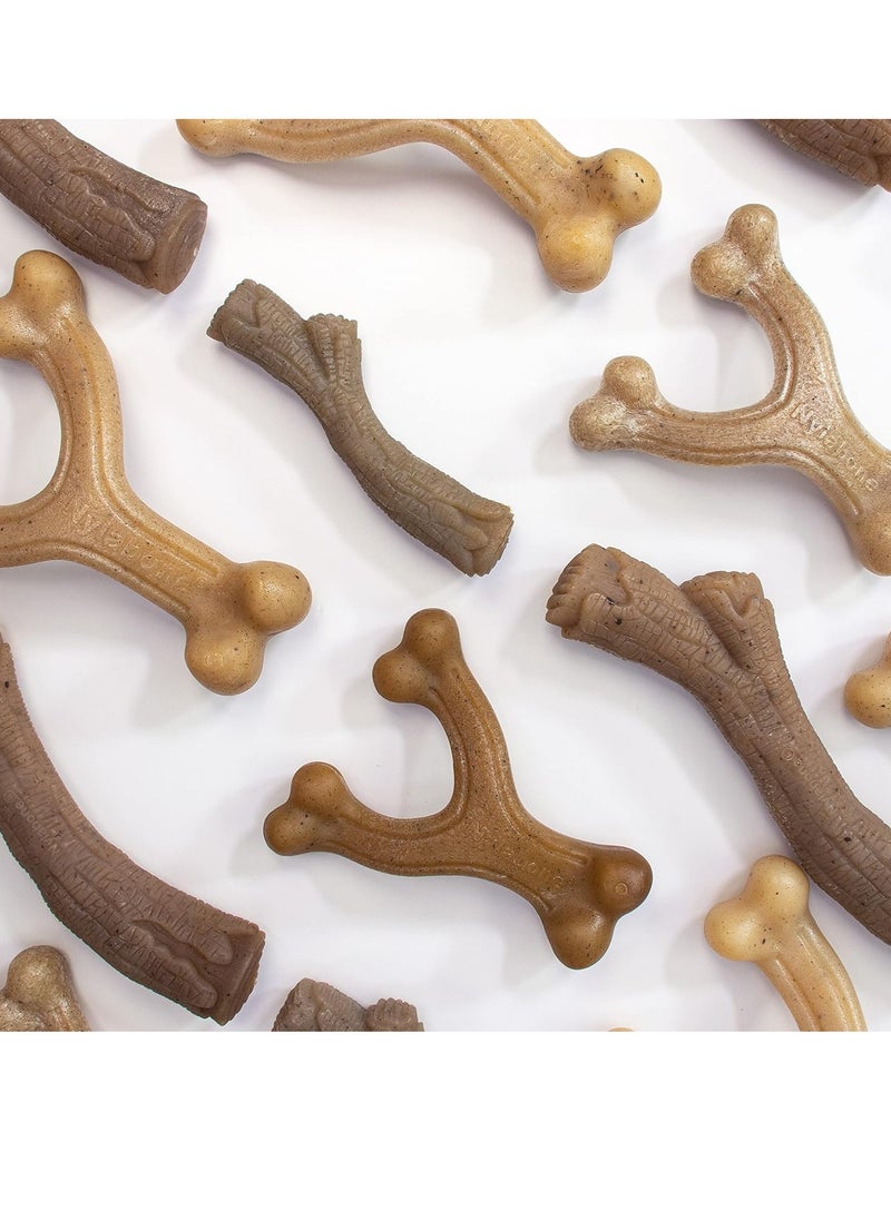 Nylabone - Maximum Strength Tough Extreme Puppy Gourmet Wishbone Dog Chew Toy Adult Teeth Infused with Extra Peanut Butter Flavour Throughout Small for puppies 0 to 11kg - Image 1