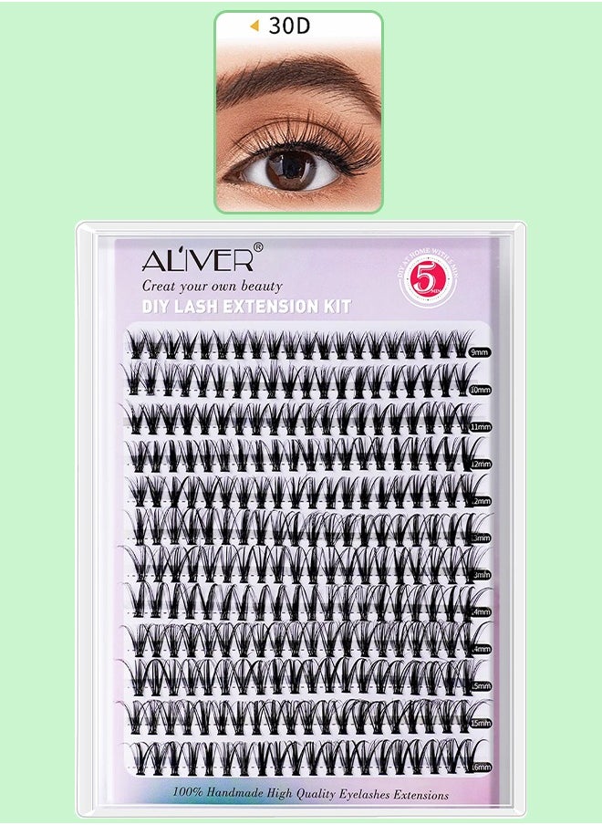 ALIVER - 240 Pcs Lash Clusters Eyelash Extensions Wispy False Eyelashes Lash Clusters DIY Eyelash Extensions Individual False Eyelashes for Women 30D - Image 1