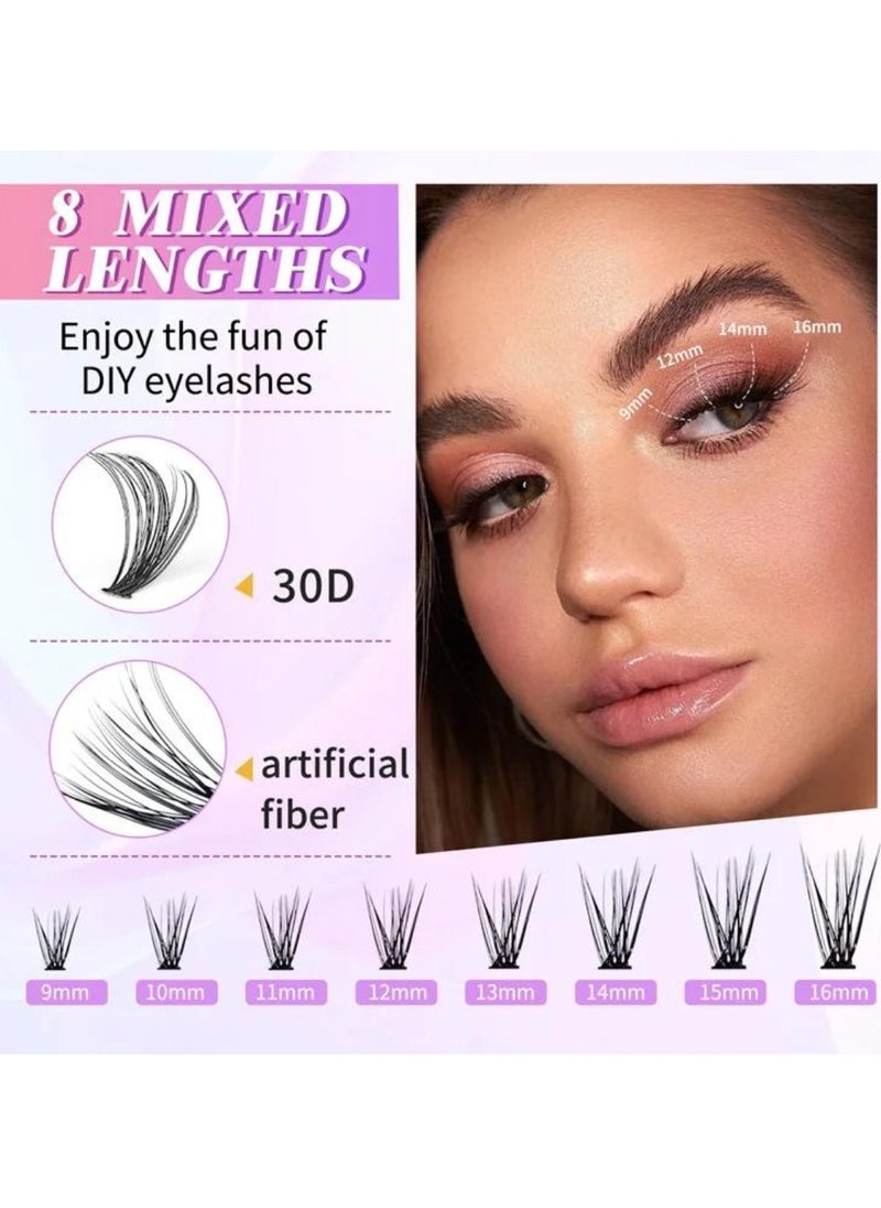 ALIVER - 240 Pcs Lash Clusters Eyelash Extensions Wispy False Eyelashes Lash Clusters DIY Eyelash Extensions Individual False Eyelashes for Women 30D - Image 1