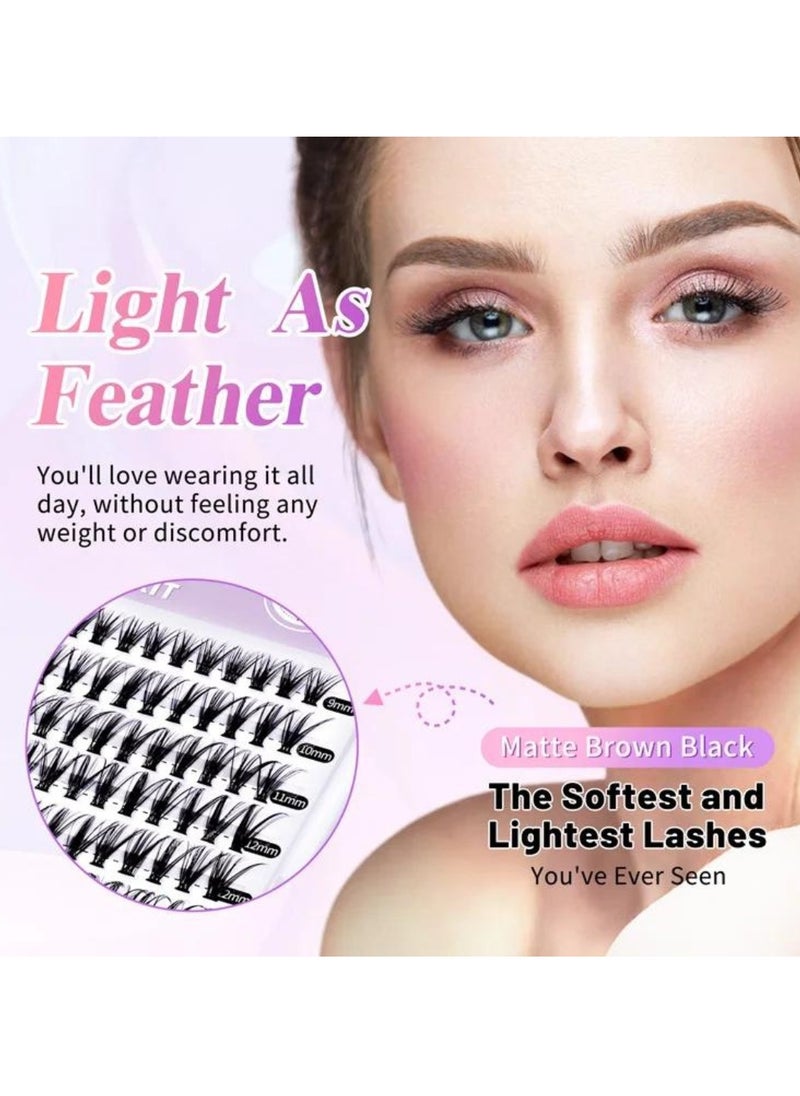 ALIVER - 240 Pcs Lash Clusters Eyelash Extensions Wispy False Eyelashes Lash Clusters DIY Eyelash Extensions Individual False Eyelashes for Women 30D - Image 1
