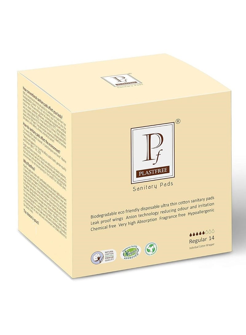 PLASTFREE Organic Sanitary Pad 14 Regular - Image 1