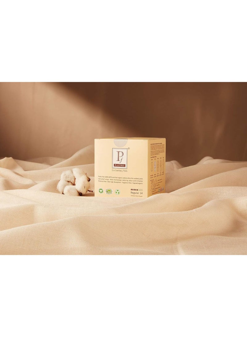PLASTFREE Organic Sanitary Pad 14 Regular - Image 2