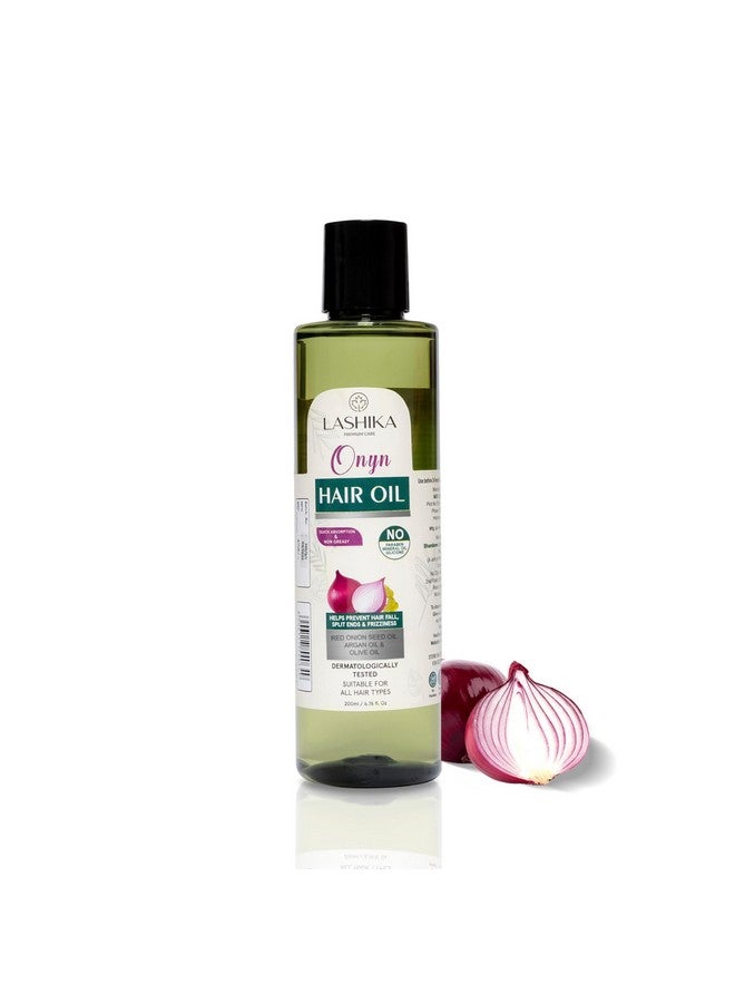 LASHIKA Onyn Onion Hair Oil | Enriched with Onion Seed Oil, Black Seed, Coconut Oil, Olive Oil | For Hair Growth & Hair Fall Control | Revives Dull & Weak Hair | For Men & Women - 200ML - Image 1