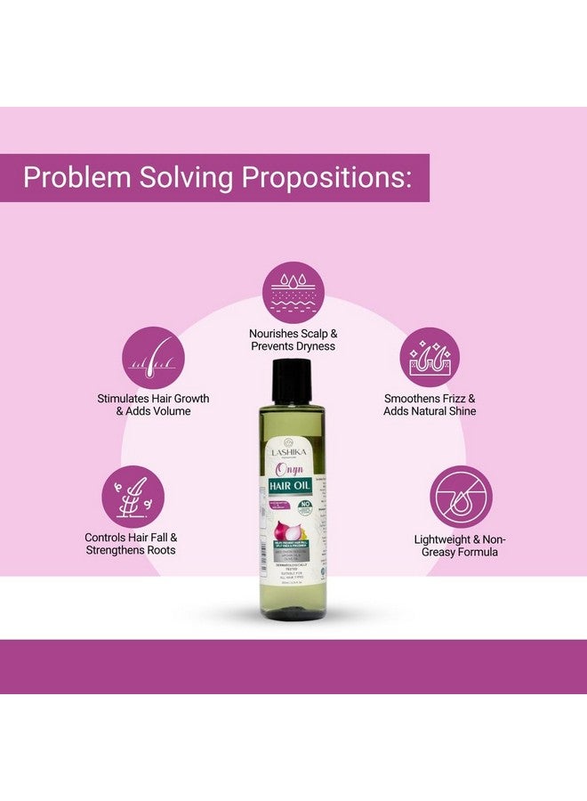 LASHIKA Onyn Onion Hair Oil | Enriched with Onion Seed Oil, Black Seed, Coconut Oil, Olive Oil | For Hair Growth & Hair Fall Control | Revives Dull & Weak Hair | For Men & Women - 200ML - Image 2