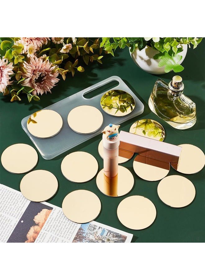 PH PandaHall PH PandHall 50pcs Golden Round Acrylic Craft Mirrors, 1.9 Inch Self Adhesive Circles for Crafts, Arts, DIY Projects, Wall Stickers, Easter Decor - Image 5