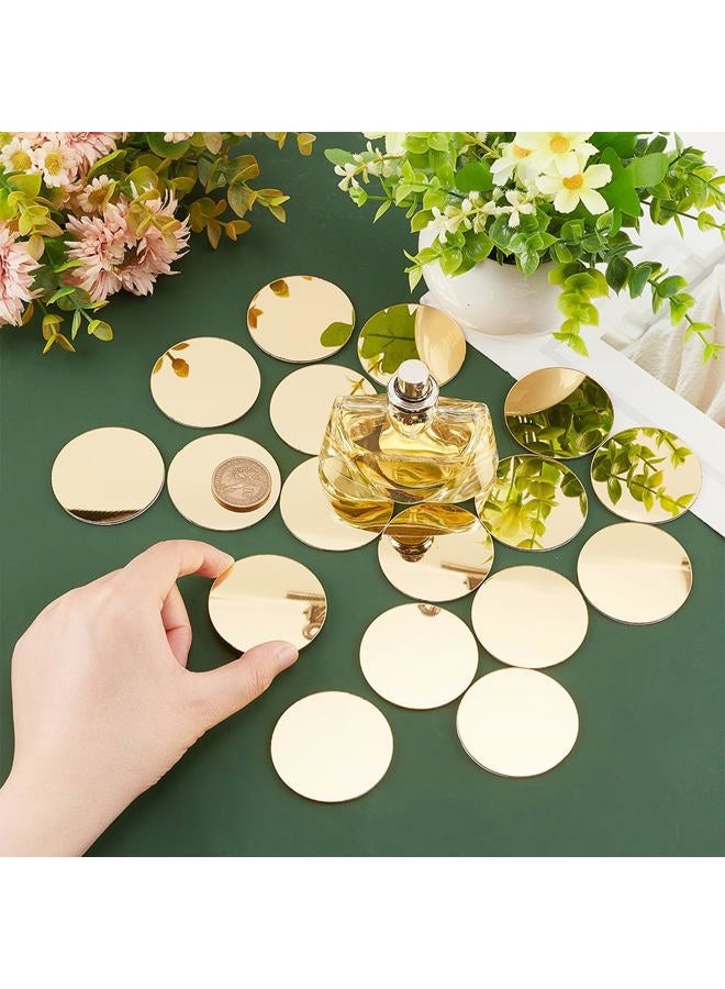 PH PandaHall PH PandHall 50pcs Golden Round Acrylic Craft Mirrors, 1.9 Inch Self Adhesive Circles for Crafts, Arts, DIY Projects, Wall Stickers, Easter Decor - Image 3