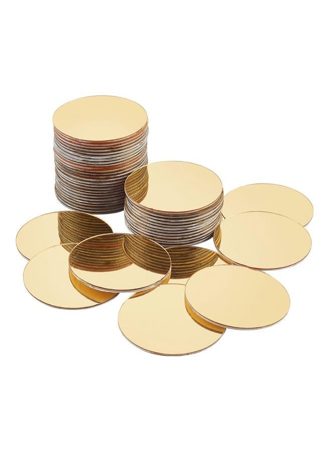 PH PandaHall PH PandHall 50pcs Golden Round Acrylic Craft Mirrors, 1.9 Inch Self Adhesive Circles for Crafts, Arts, DIY Projects, Wall Stickers, Easter Decor - Image 1