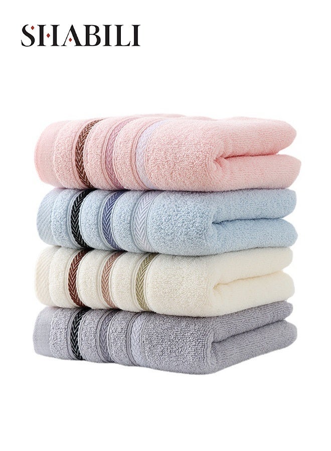 SHABILI 4PCS Cotton Bathroom Towel Set, Highly Absorbent Long-Staple Bath Sheet and Towels, Soft Quick-Dry Machine Washable, for Hotel Bathroom Travel Family Home Use - Image 1