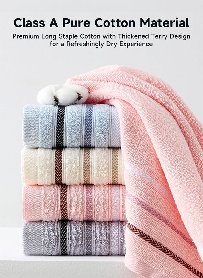 SHABILI 4PCS Cotton Bathroom Towel Set, Highly Absorbent Long-Staple Bath Sheet and Towels, Soft Quick-Dry Machine Washable, for Hotel Bathroom Travel Family Home Use - Image 3
