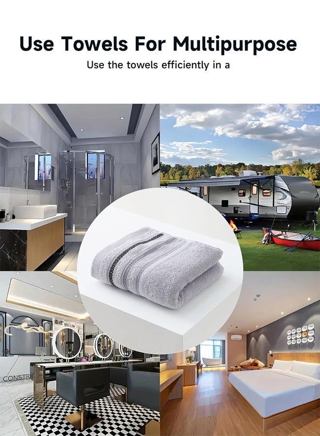SHABILI 4PCS Cotton Bathroom Towel Set, Highly Absorbent Long-Staple Bath Sheet and Towels, Soft Quick-Dry Machine Washable, for Hotel Bathroom Travel Family Home Use - Image 5