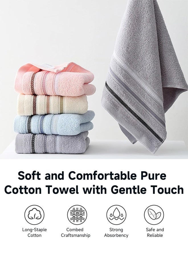 SHABILI 4PCS Cotton Bathroom Towel Set, Highly Absorbent Long-Staple Bath Sheet and Towels, Soft Quick-Dry Machine Washable, for Hotel Bathroom Travel Family Home Use - Image 4