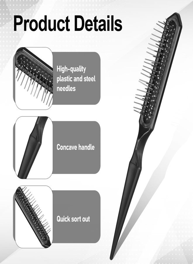 Gtziqa 2 PCS Small Wide Tooth Comb Set, Hair Detangling Comb and 3 Row Synthetic Wig Brush Mini Palm Combs Wide-Tooth Edge Combs Professional Extension Brushes for Women Men Thick Curly Wavy Wigs Hair, Black - Image 3