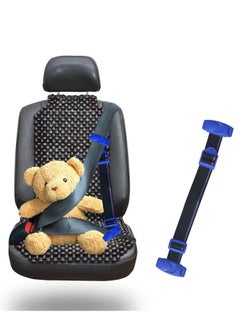 KASTWAVE Seat Belt Adjuster for Kids, Seat Belt Clips Adjuster, Car Shoulder Neck Safety Positioner (Blue)  - Image 1