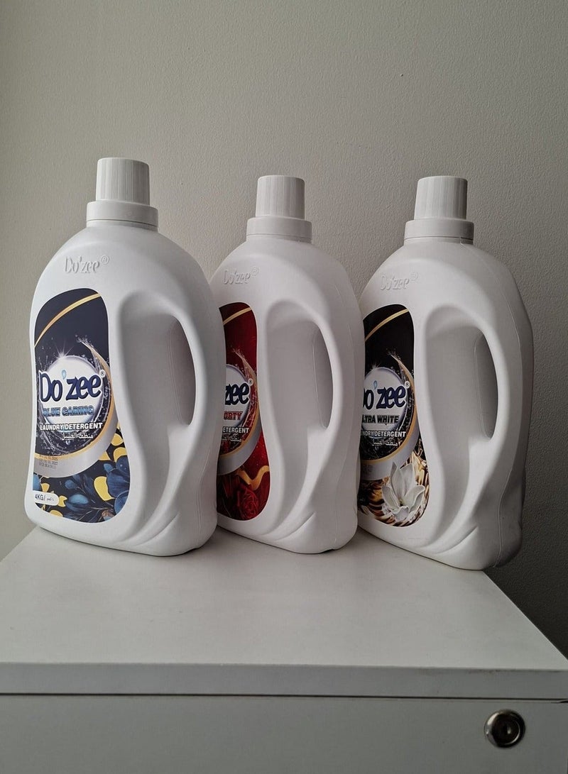 Do'zee Signature Laundry Care Trio | Ultra White 4L + Blue Caring 4L + Red Sporty 4L - Image 3