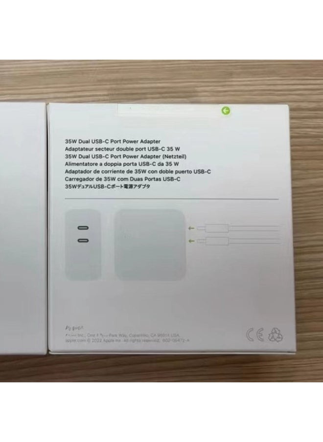 For Apple Original Charger 35W Dual USB-C Port Power Adapter Mobile Phone IPad Folding Fast Charging Head-Specifications:35w