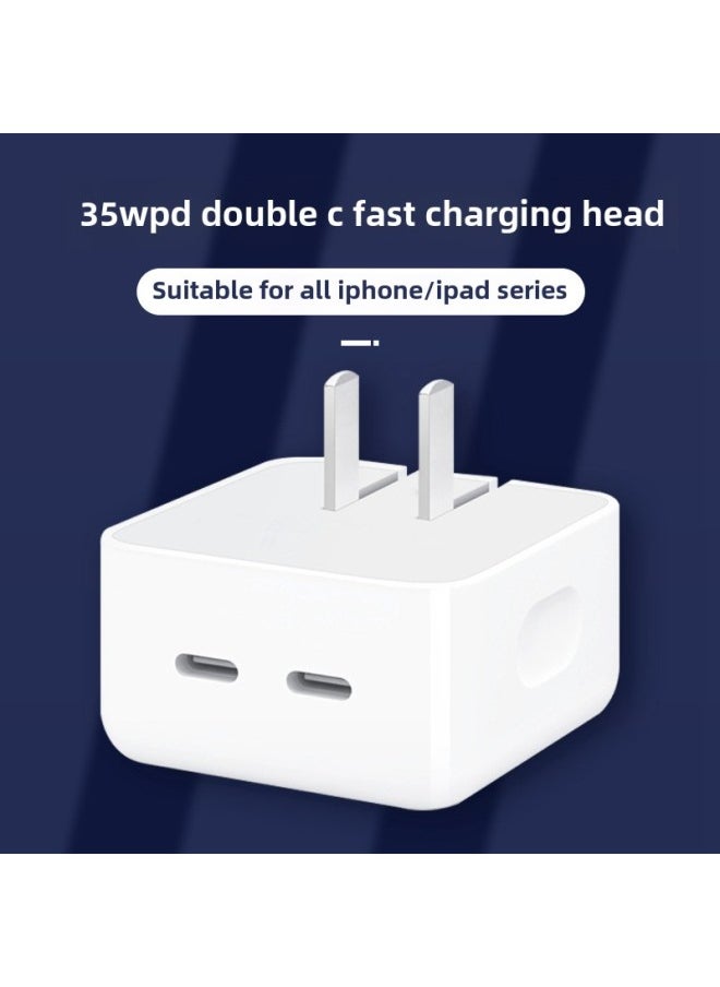 For Apple Original Charger 35W Dual USB-C Port Power Adapter Mobile Phone IPad Folding Fast Charging Head-Specifications:35w