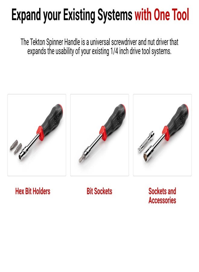 TEKTON 1/4 Inch Drive High-Torque Spinner Handle | SHH03125 - Image 2