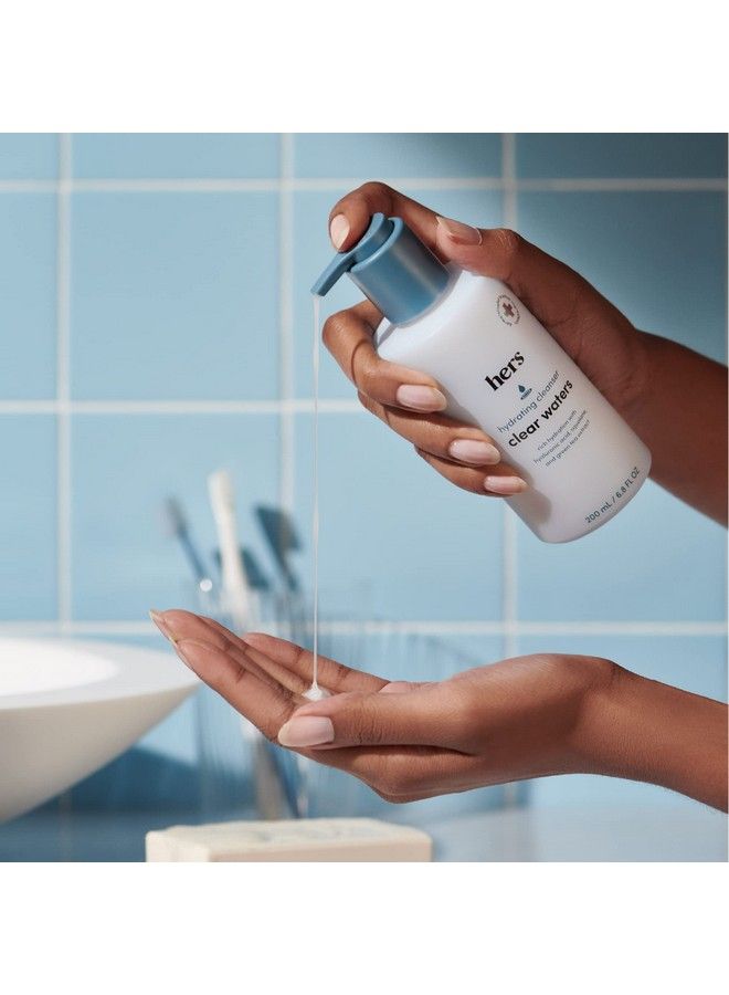 HIMS & HERS منظف هيرز كلير ووترز المرطب - منظف سكوالان - غسول وجه مصنوع لجميع أنواع البشرة - يدعم الرقم الهيدروجيني الطبيعي للبشرة - يحتوي على حمض الهيالورونيك وسكوالان ومستخلص الشاي الأخضر - 6.8 أونصة سائلة - Image 5