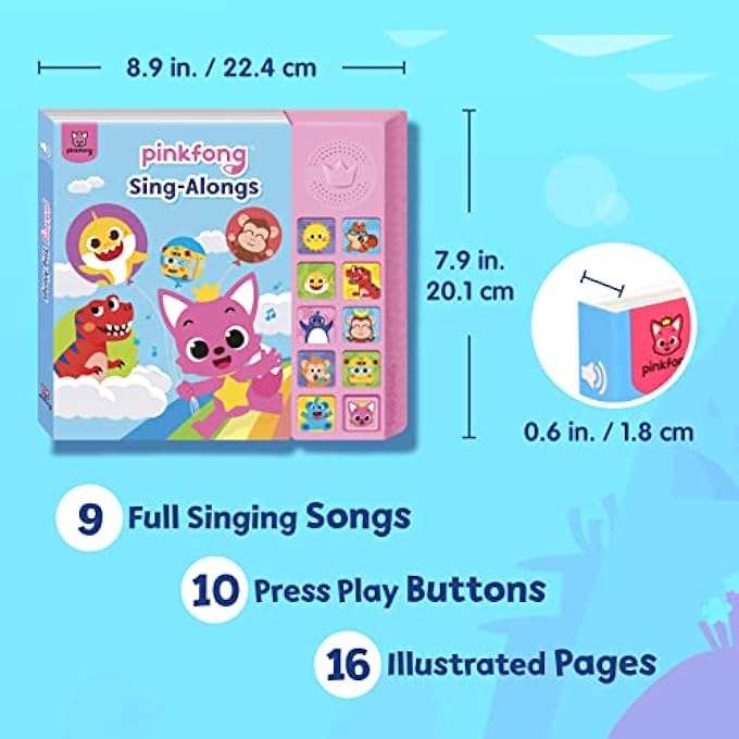 SING-ALONGS 10 BUTTON SOUND BOOK | BABY SHARK TOYS | LEARNING & EDUCATION TOYS | INTERACTIVE BABY BOOKS FOR TODDLERS 1-3 | GIFTS FOR BOYS & GIRLS - Image 3