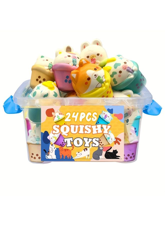 24pcs Jumbo Squishy Toys Party Favor Pack Soft Slow Rising Animal Assorted - Image 1