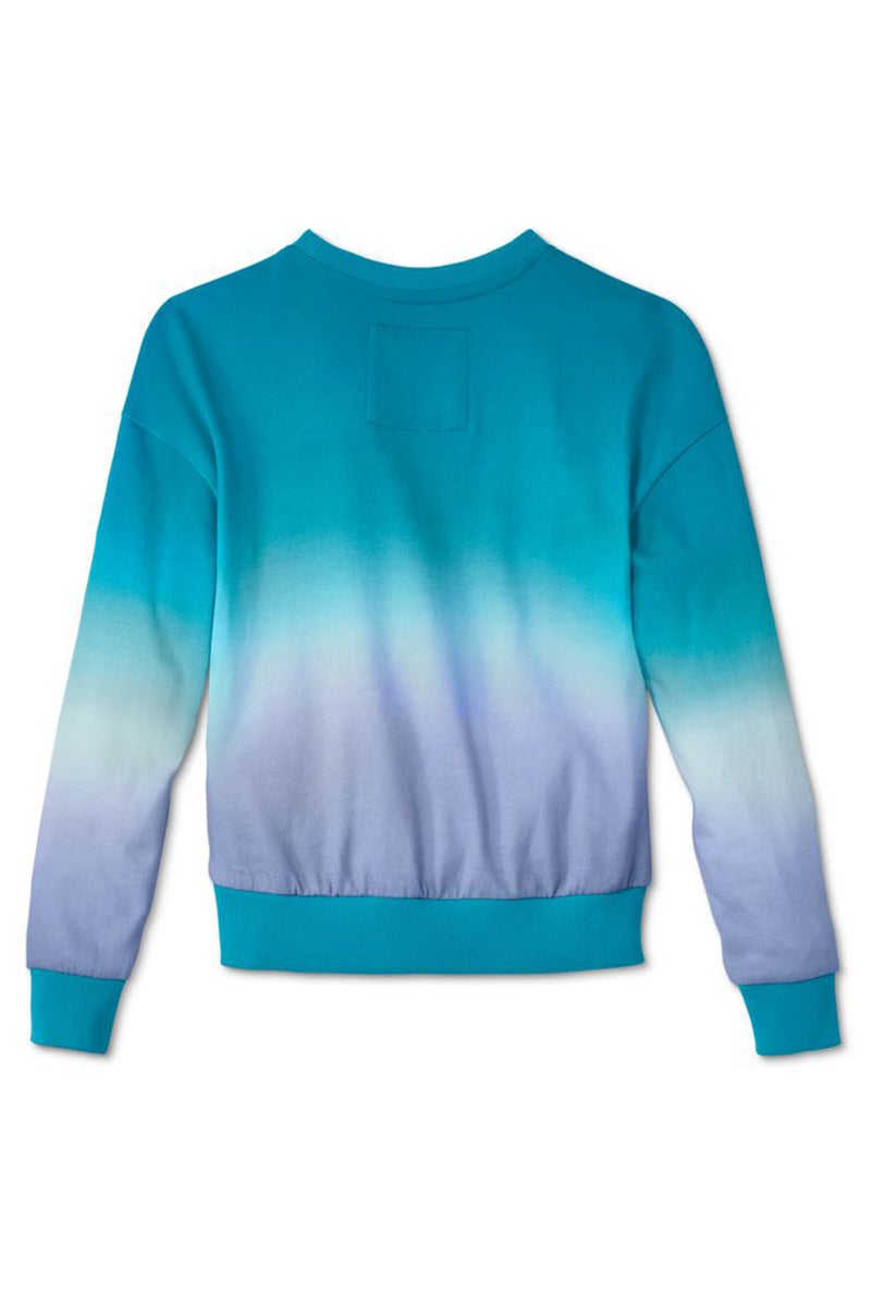 Tchibo Kids Girl Crew Neck Tie Dye Sweatshirts, Turquoise Combo - Image 3