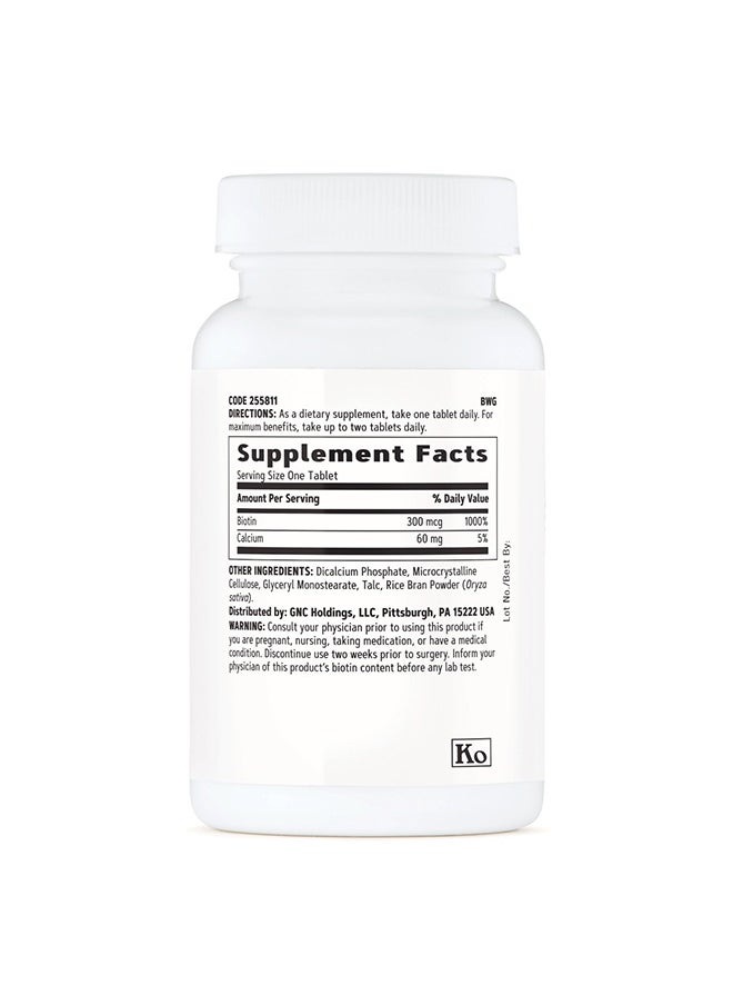 GNC Biotin 300 Mcg 100 Tablets  - Image 2