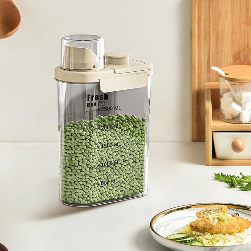 Furret Measuring Cup Pour Spout Airtight Food Storage Dispenser Jar With Lids For Cereals Storage1200 ml - Image 5