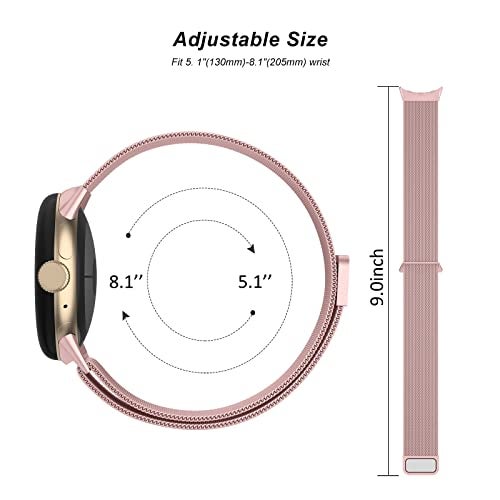 Tobfit Metal Strap for Google Pixel Watch 3 41mm / Pixel Watch 2 / Pixel Watch Straps (2024/2023/2022)(Rose Pink) - Image 2