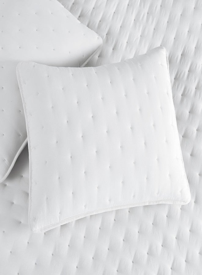 WDCOZY White Cloud Quilt Queen Size Bedding Set with Pillow Sham, Puffy Cozy Lightweight Bedspread Coverlet, Soft Cute Bed Cover for All Season - 3 Pieces, 90x90 inches - Image 5