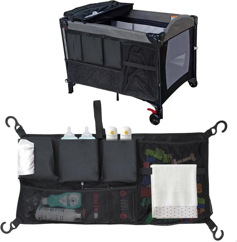 Abnaok Stroller Wagon Cargo Net Abnaok Wagon Accessories Organizer Compatible with WONDERFOLD WSeries Models Large Capacity Mesh Cargo Storage Bag with Sorting Pockets Compatible with Keenz Wagon - Image 1