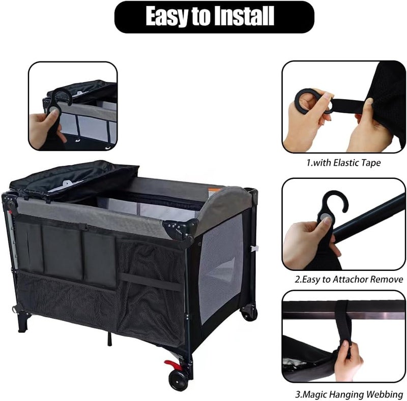 Abnaok Stroller Wagon Cargo Net Abnaok Wagon Accessories Organizer Compatible with WONDERFOLD WSeries Models Large Capacity Mesh Cargo Storage Bag with Sorting Pockets Compatible with Keenz Wagon - Image 4