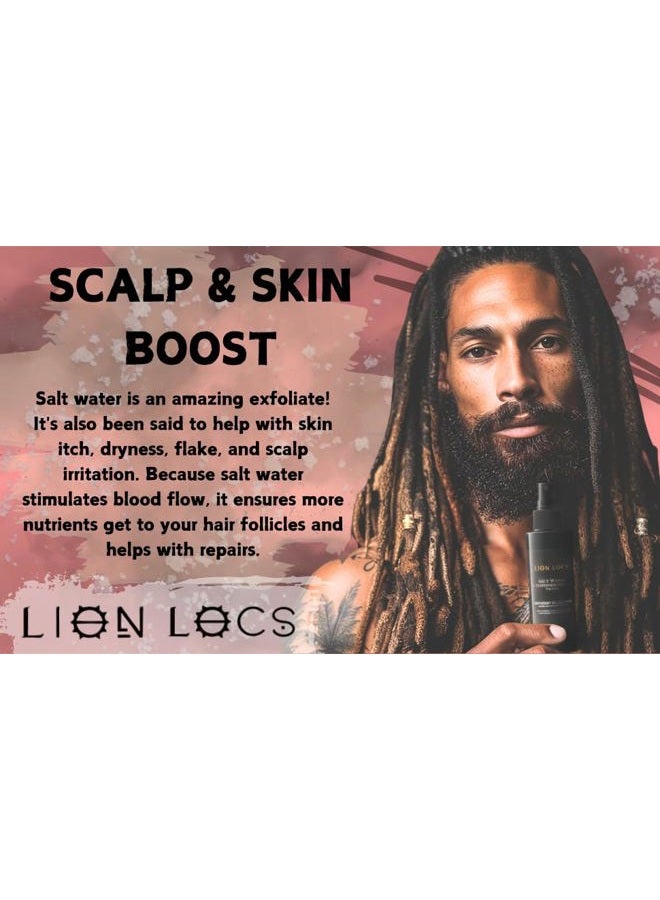 Beard Gains Lion Locs Starter Twist and Lock Spray for New Dreadlocks | Vegan Sea Salt Mist with Essential Oils & Aloe (4oz) - Image 3
