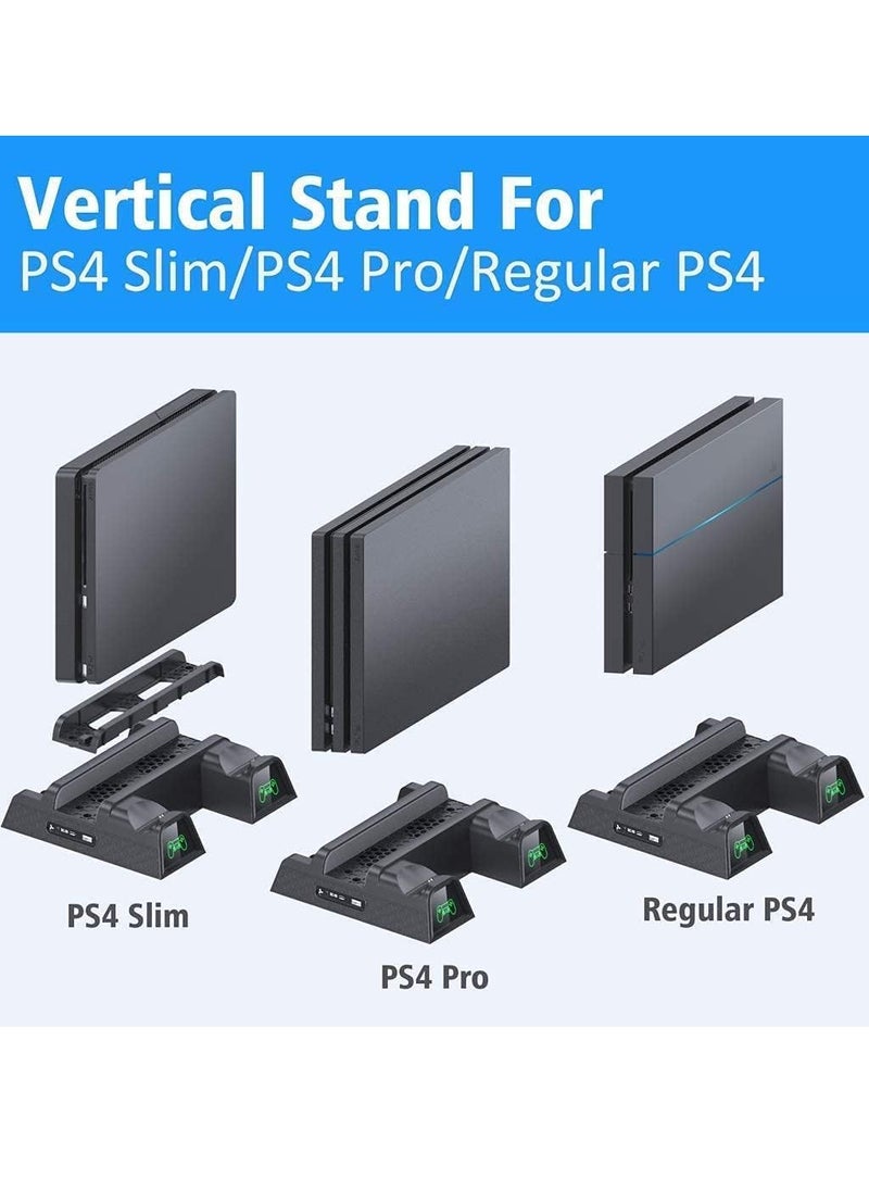 حامل عمودي مع وحدة تحكم مزدوجة منفذ اي اكس تي و12 فتحة العاب pLaystation 4/ Playstation 4 سليم/Playstation 4 برو، Playstation 4 برو