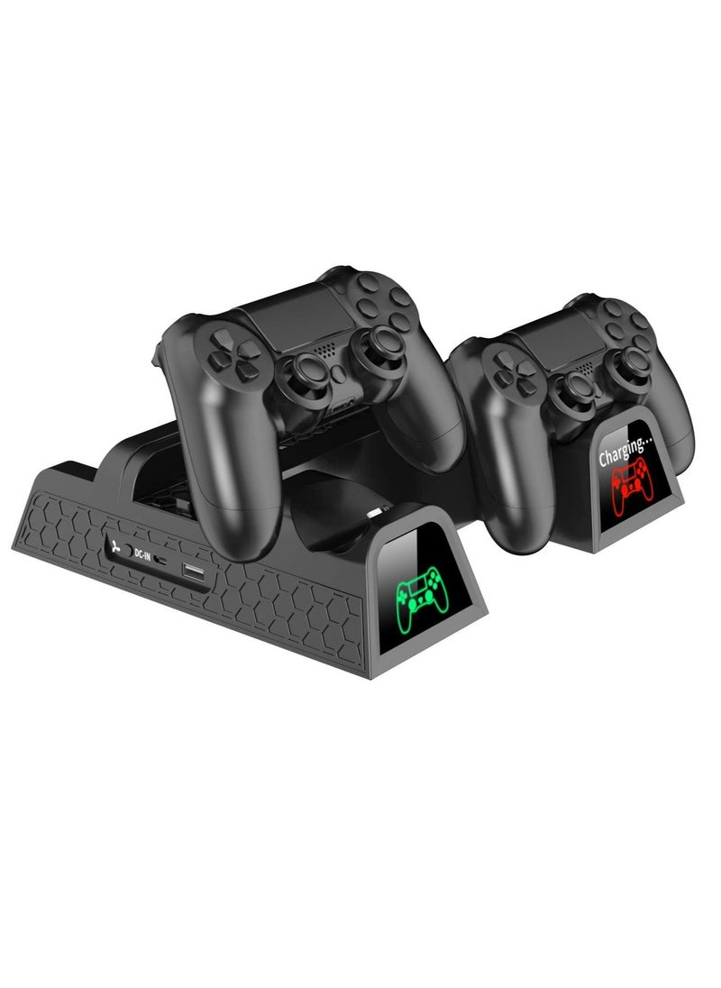 حامل عمودي مع وحدة تحكم مزدوجة منفذ اي اكس تي و12 فتحة العاب pLaystation 4/ Playstation 4 سليم/Playstation 4 برو، Playstation 4 برو