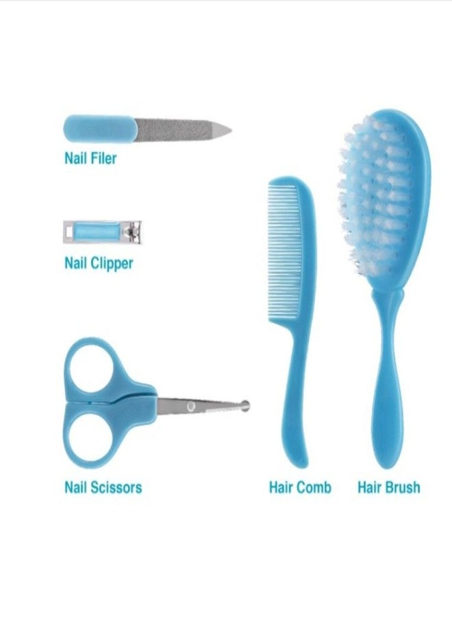 KALRA MAGIC® 5 in 1 Baby Grooming Kit (Blue) – Newborn Care Set with Soft Brush, Comb, Nail Clipper, Scissors & File, Safe Hygiene Kit for Infants & Toddlers - Image 2