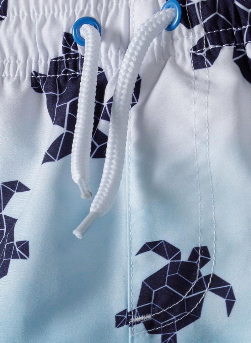 MINOTI Boys board shorts with drawstring light blue - Image 4
