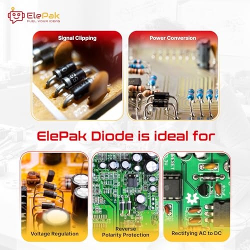 ElePak Rectifier Diode (200pcs) Forward Current 0.3 A – 3 A, General Purpose Diode - Electronic Components - Fast Switching Speeds - Ideal for Voltage Regulation, Power Conversion - Image 5